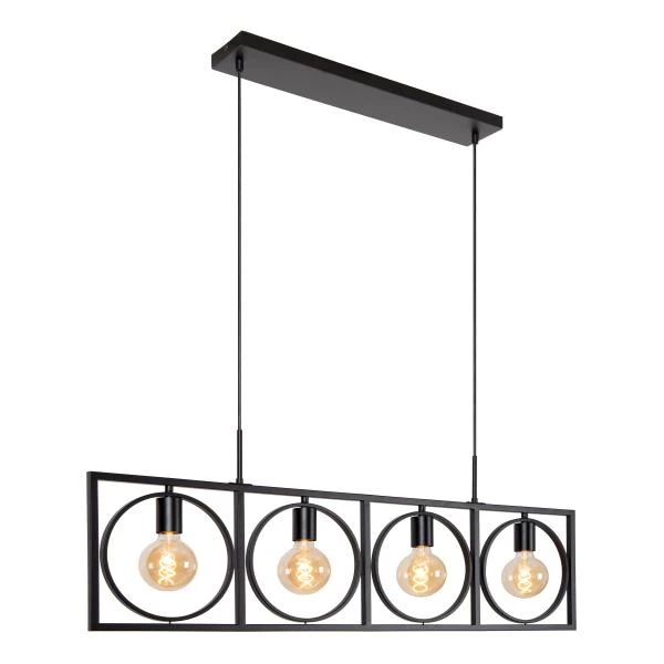 Lucide SUUS - Pendant light - 4xE27 - Black - detail 4